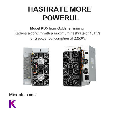 2250W 18.7TH/S 18TH/S KD5 Goldshell Asic Miner